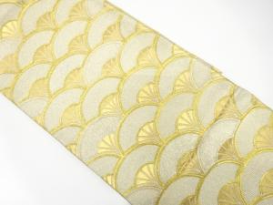 アンティーク　変わり青海波模様織り出し袋帯（着用可）